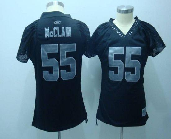 Raiders #55 Rolando McClain Black Women's Field Flirt Stitched NFL Jersey - Click Image to Close